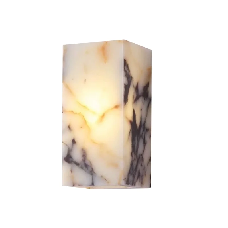 

【NEW-SALE】Luxury Black Cuboid Natural Stone Wall Lamp High-End Waterproof LED Sconce For Bedroom, Living Room, Bathroom