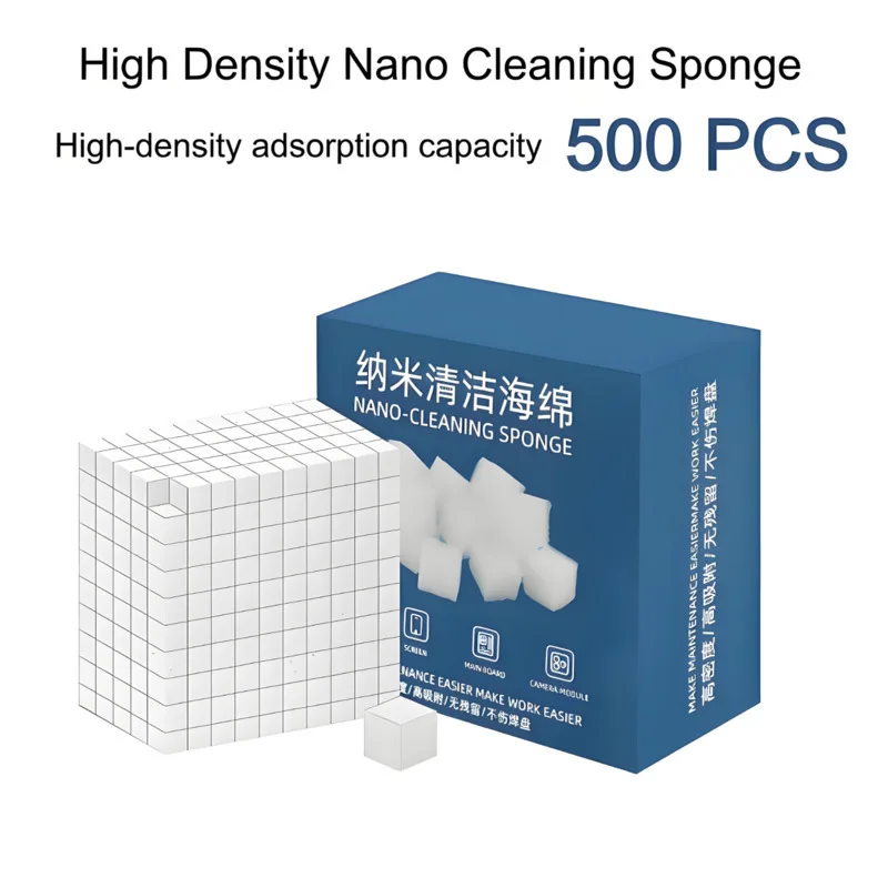 500PCS Nano Cleaning Sponge for Motherboard Chips High-Density Melamine Oxidation Grime Without Scratching Circuits BGA Tools