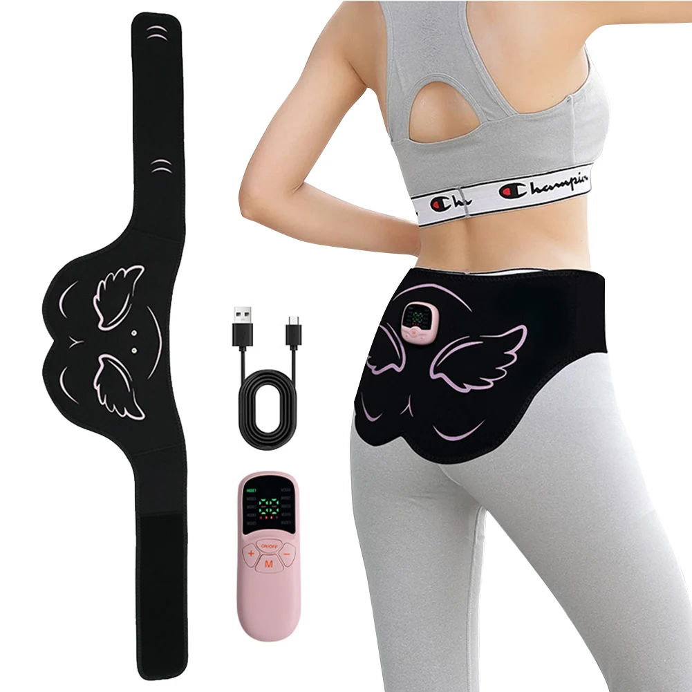 

EMS Hips Trainer Butt Muscle Stimulator USB Charging Wearable Buttocks Toner with Remote Control LED Display for Body Shaping