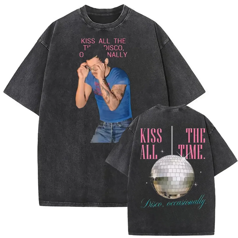 2026 Album Unisex Cotton Shirt Harry Styles Kiss All The Time Disco Occasionally  Summer O-Neck Short Sleeve Tshirt
