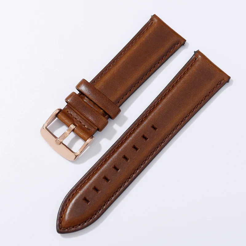 Genuine Leather Watcbands Soft Brown Black Men Women Business Watch Band Accessories 18mm 20mm 22mm Strap