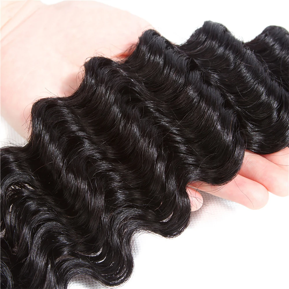 Deep Wave Bundle Brazilian Hair Weave Bundles Human Hair Wholesale Price Deep Curly Bundles Remy Natural Color Hair Extensions