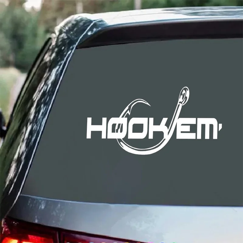 1pc Fishing Hook EM' Vinyl Sticker Waterproof Decal for Car Truck SUV Motorcycle Laptop Wall