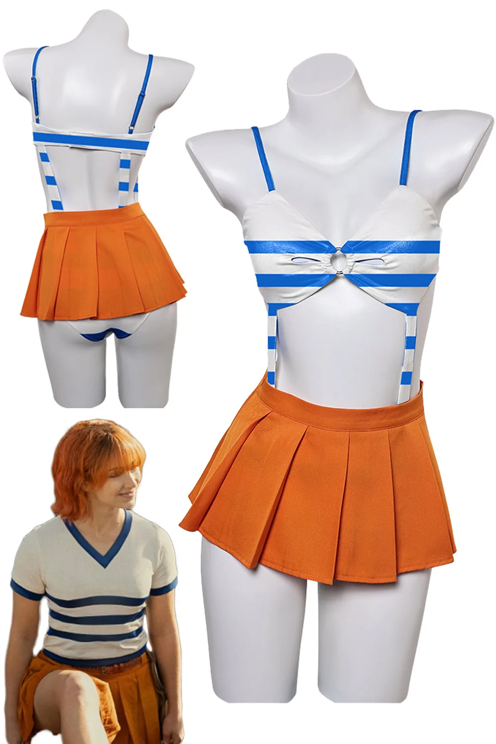 Nami Cosplay Sexy Swimsuit Summer Beach Wear Anime Live Action TV Pirate Costume Disguise Adult Women Fantasia Outfits