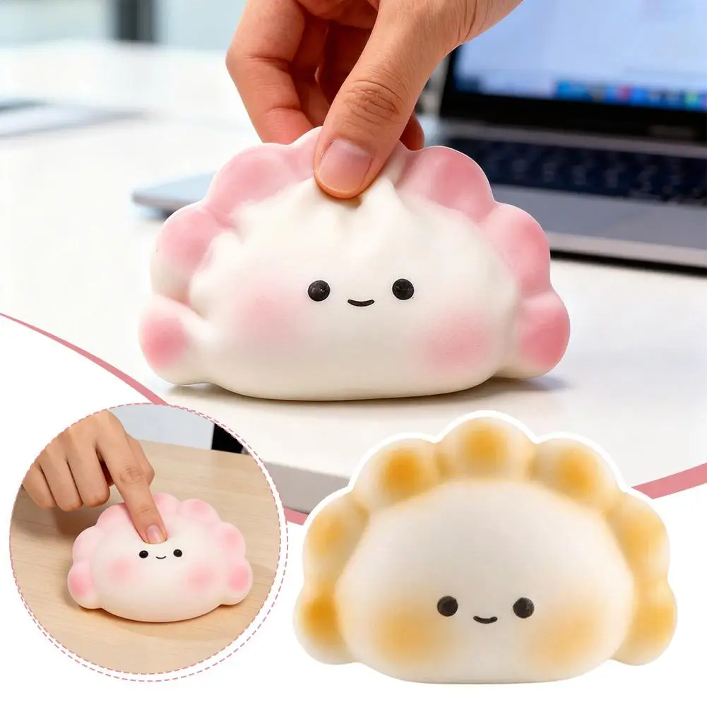 Image of Niedliche Dumpling-Squishies, langsam aufsteigendes Fidget-Sensorikspielzeug, Kawaii Dampfbrötchen, Stressabbau-Quetschspielzeug für Kinder und Erwachsene, Geschenk