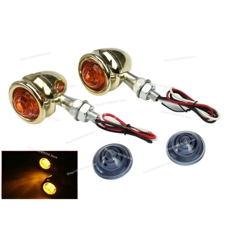 For X48 72 Brass LED Directional Signal Turning Light for Motorcycle Retrofit