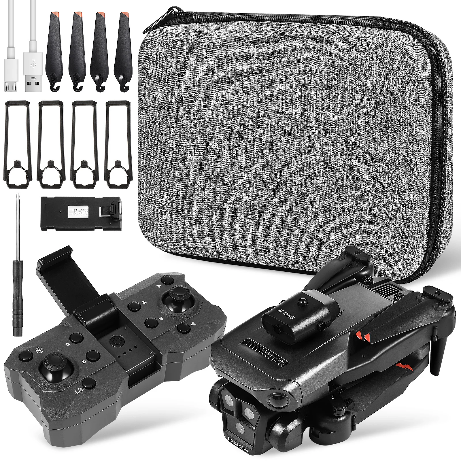 

Folding Drone Triple Hd Cameras Start Gesture Selfie Stunt Rolling Over Adjustable Lens Mini Drone for Adults