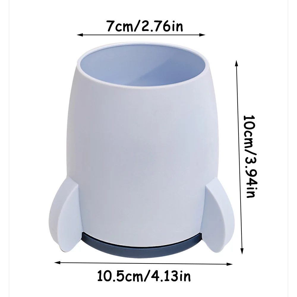 1pc Astronaut Rocket Pen Holder with Sticker Plastic Pencil Holder  Cute Cartoon Office Classroom Home Decor Gift
