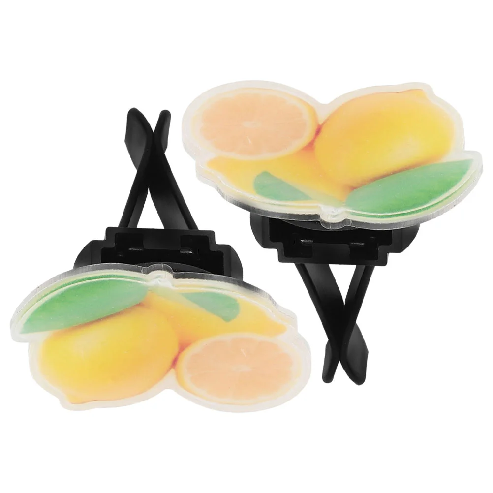 

2 Set Car Perfume Decoration Aromatherapy Air Freshener Diffuser Accessories Yellow Vent Clip Conditioning Outlet Mini for