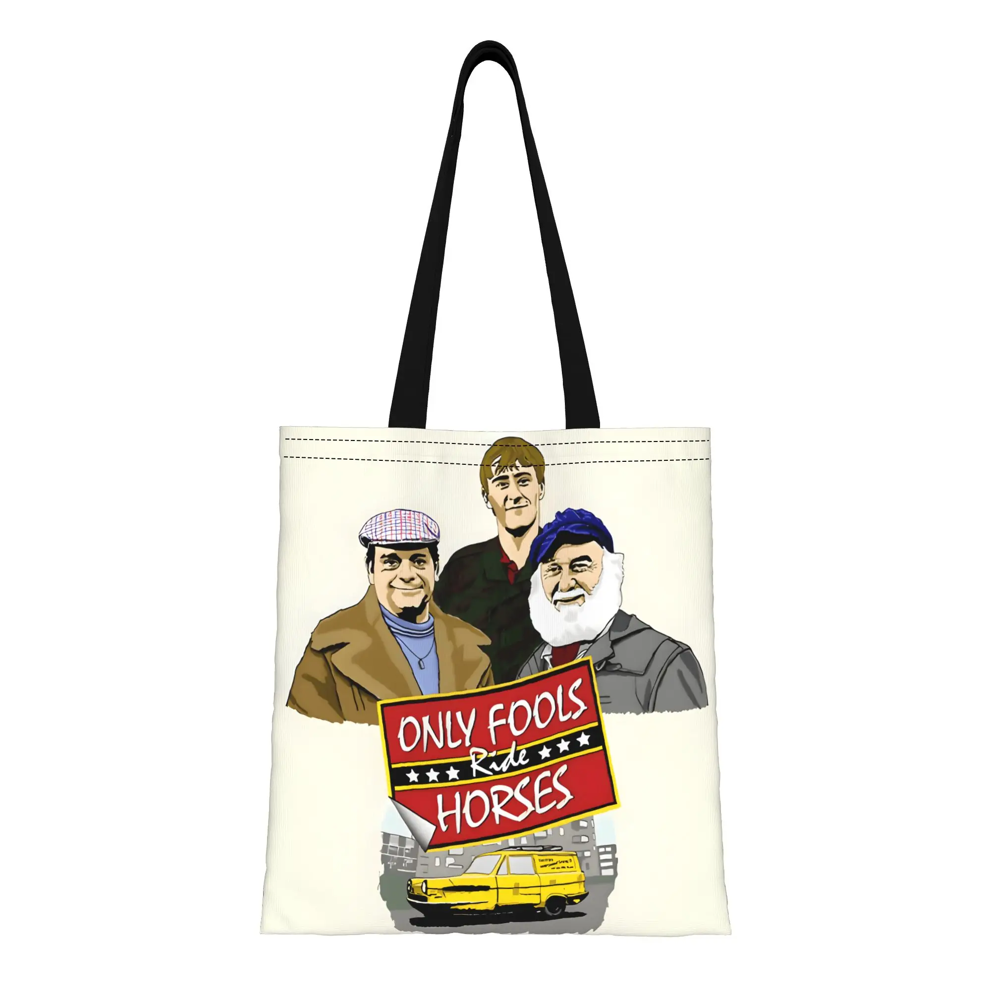 

1PC Fan Only Fools and Horses Canvas Tote Bag Durable Fade-Resistant with Sturdy Shoulder Great Gift