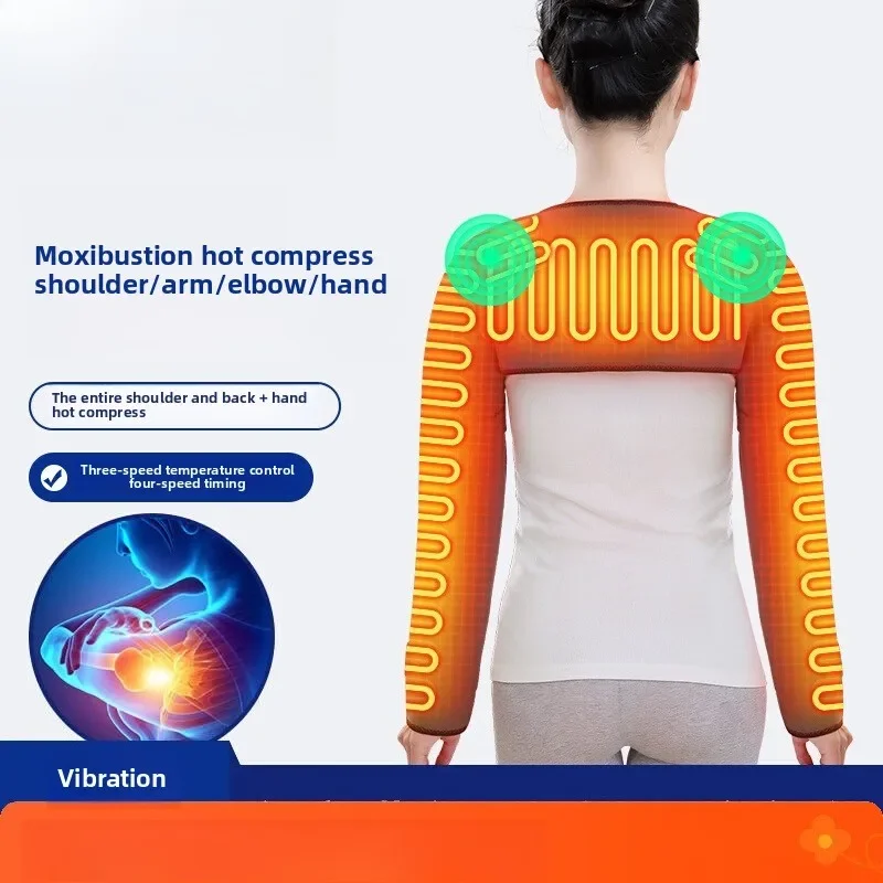 Heated Shoulder Arm Warm Sleeves Hot Compress for Back, Moxibustion Massage Relieves Arm Elbow Joint Pain with Constant Heating