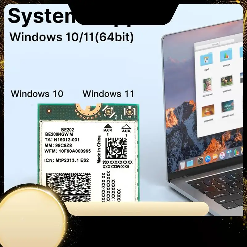 BE202 Wifi7 Network Card 2.4/5/6G Tri-Band 5374M Wireless Wifi Adapter Bluetooth 5.4 Gigabit Wireless Network Card