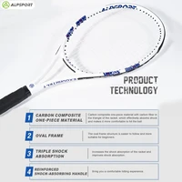 ALPSPORT Carbon Fiber Tennis Racket T800 18K-Professional Grade with Bag&Strap Lightweight Training Racquet for Adults Men&Women 2