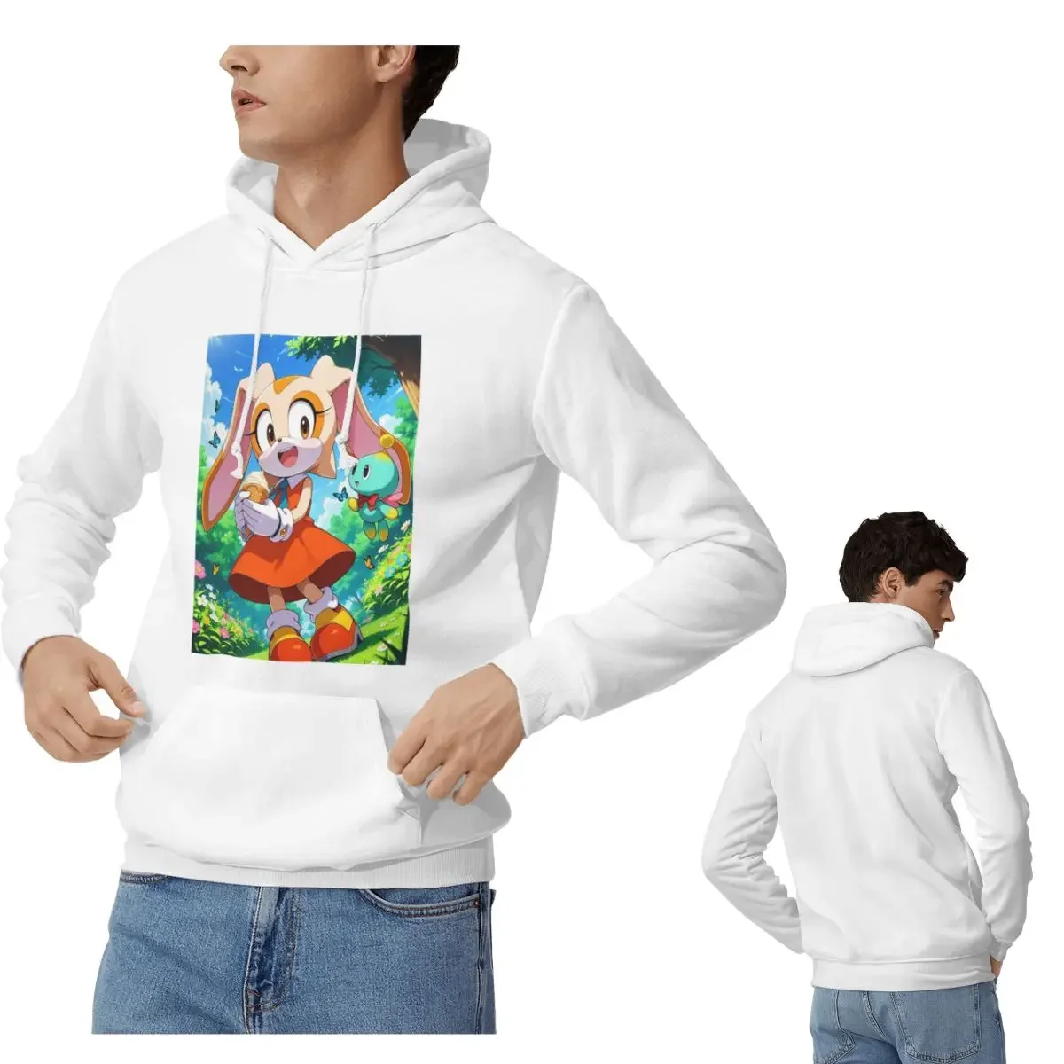 Cream The Rabbit Sonic The Hedgehog Hoodies Men's Women Casual Pullover Sweatshirt Fashion Long Sleeve Clothing Autumn Winter