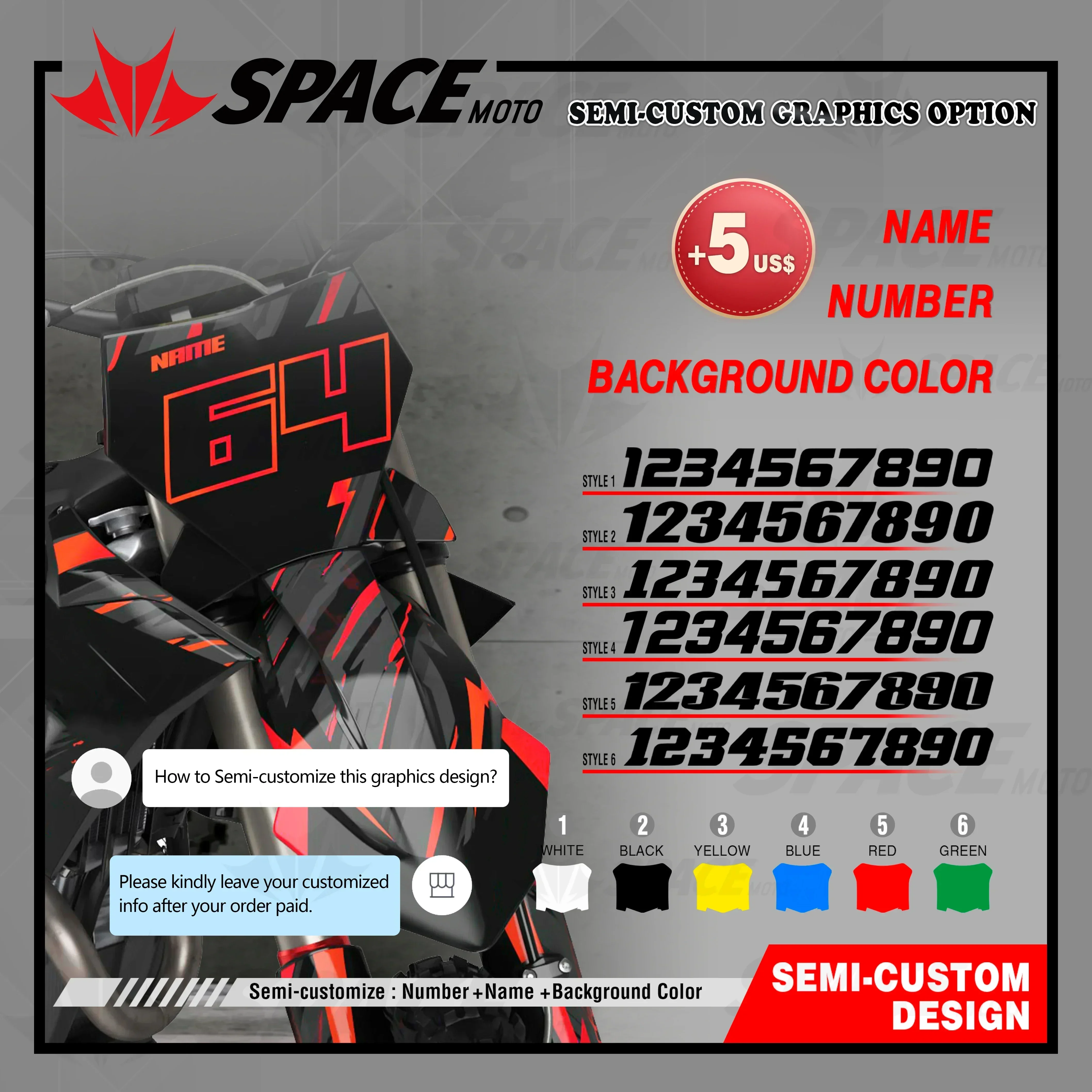 SPACE Custom Number Name XR250R XR400R Stickers graphics Decals kit For Honda XR400 XR250 1996 1997 1998 1999 2000-2004