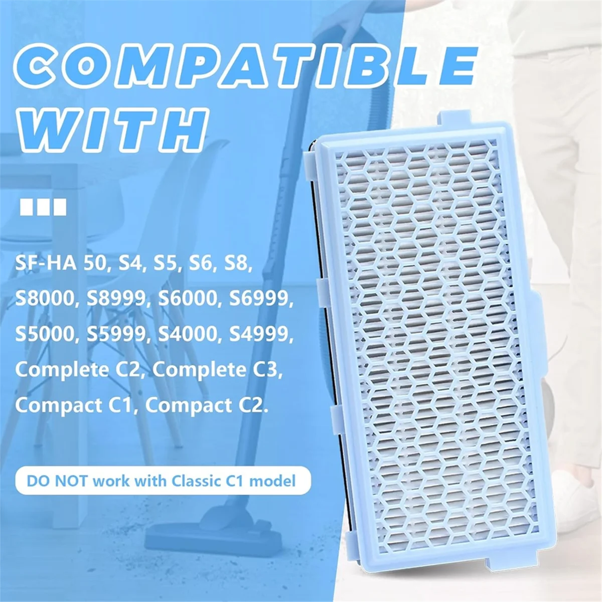 Filtro A58E para Miele Compact C1 e C2, peças completas de aspirador de pó C2 e C3, S8340, S4000, S5000, S6000, S8000