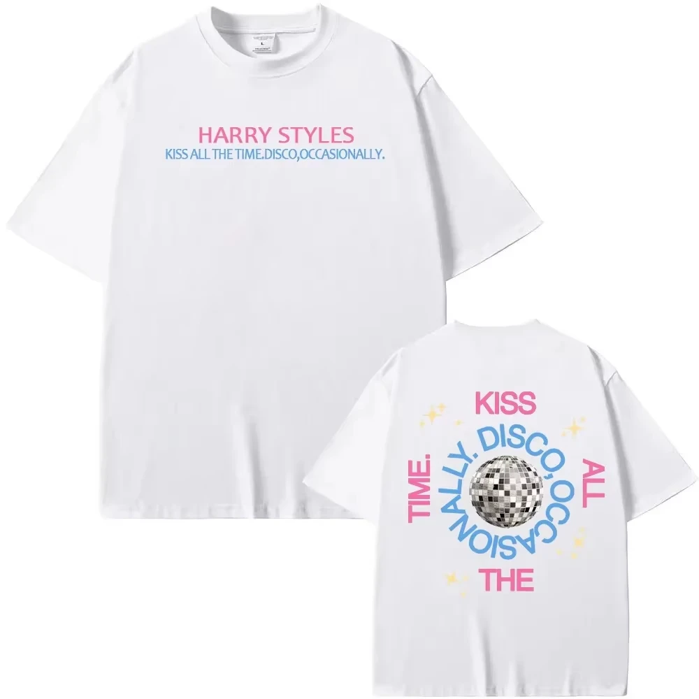 Harry Styles New album Kiss All the Time. Disco, Occasionally 100%cotton Unisex shirt summer O-Neck Short Sleeve Tshirt fan gift