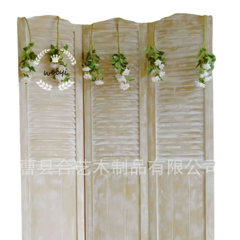 Office mobile folding Chinese screen multi-specification wood screen bedroom living room window screen partition ornament