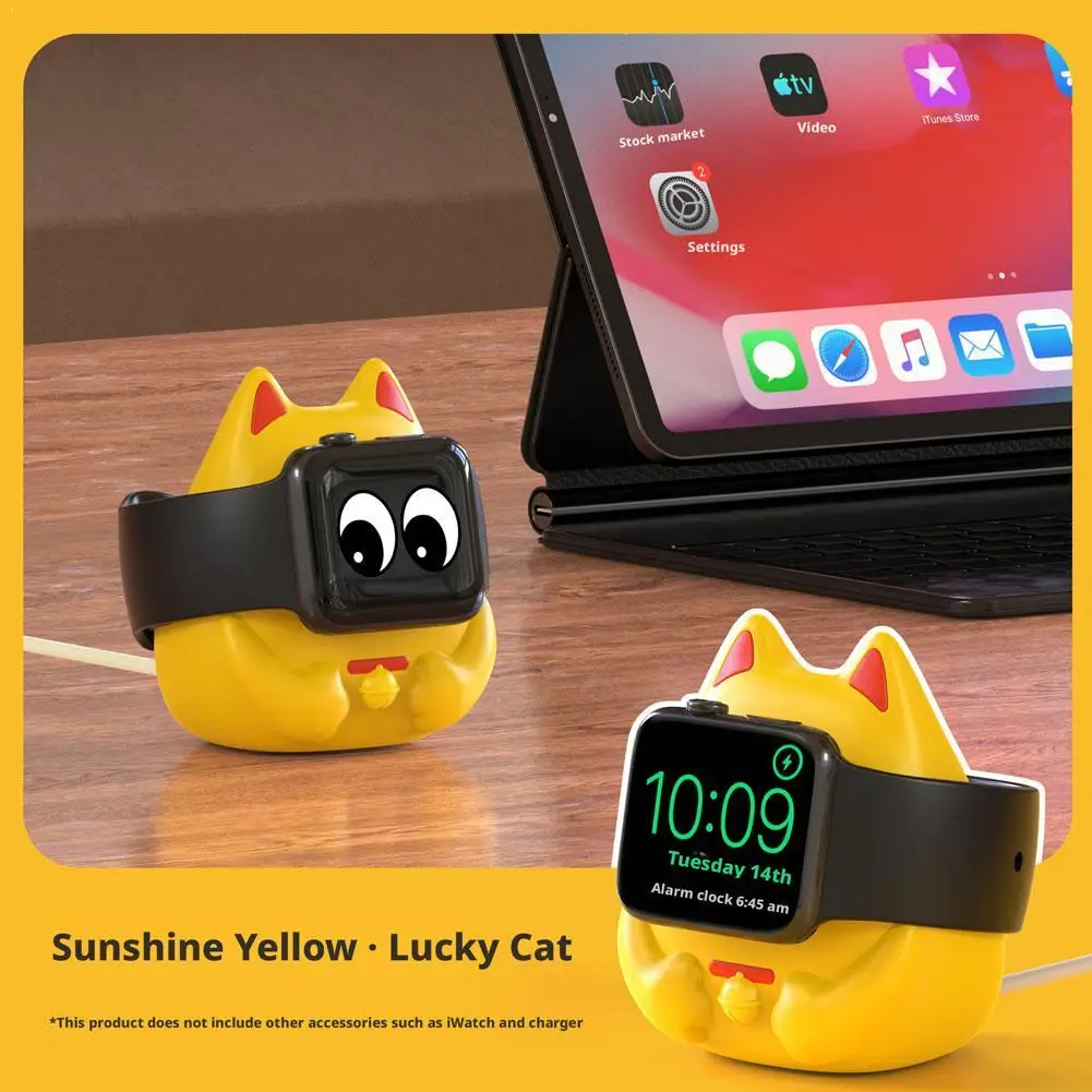 

For Apple Watch Silicone Charging Stand Cute Kitten Charging Desktop Stand Watch Charging Stand Accessories