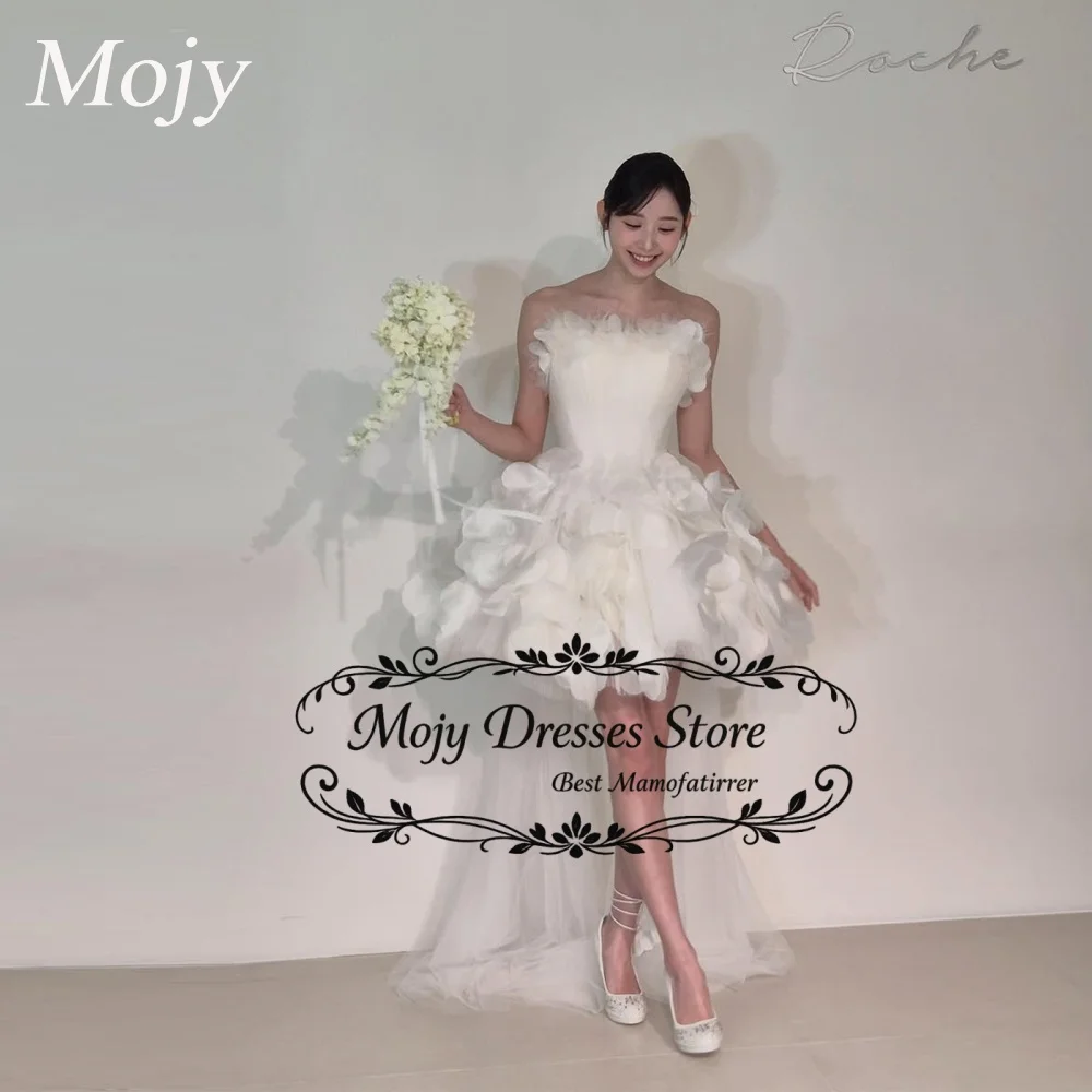 

Mojy Luxury Appliques Mini Korean Wedding Dresses Short Bridal Gown Customized Wedding Prom Dress Japanese Bridal Party 2026