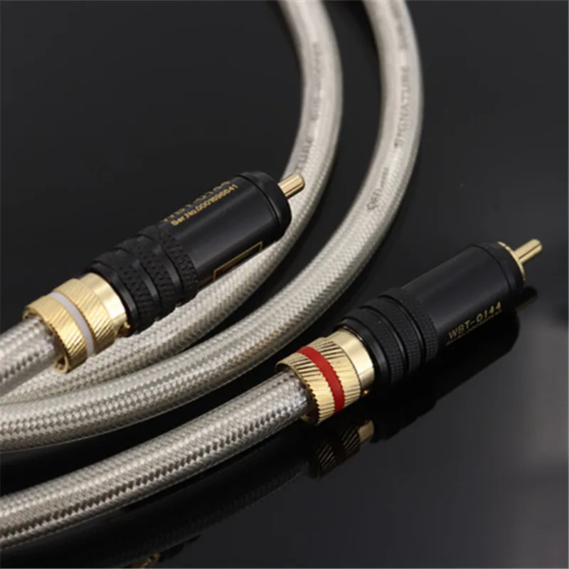 QED hifi audio cable 6N silver plated RCA 2to2 audio connection cable