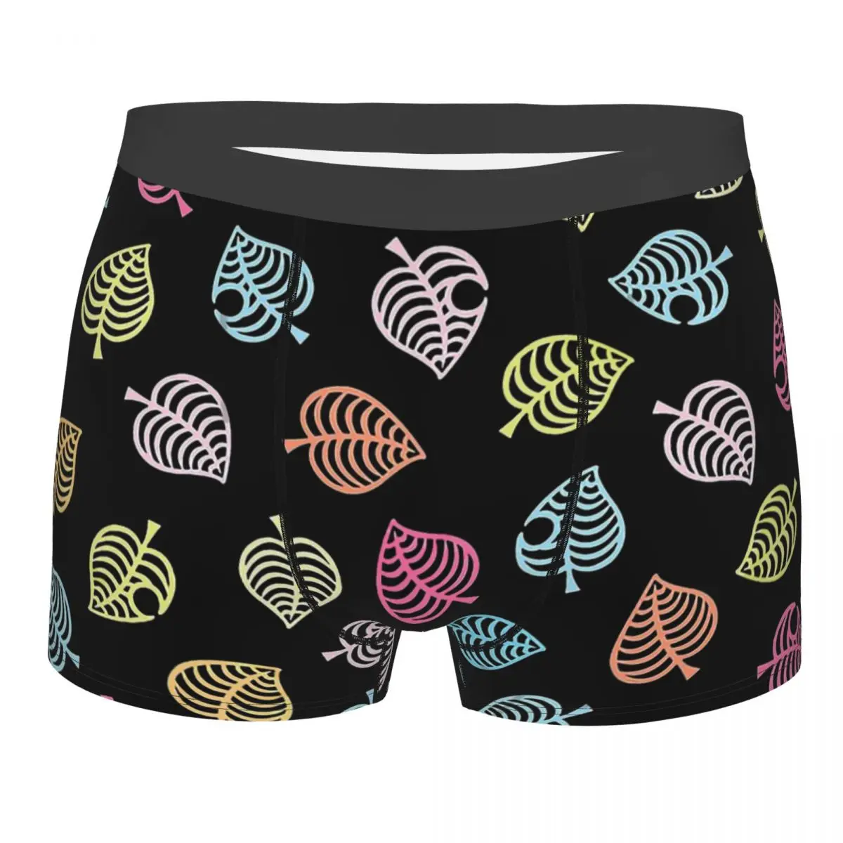 Nook Leaf Aloha Rainbow Color Animal Crossing New Horizons Underpants Breathbale Panties Man Underwear Print Shorts Boxer Briefs