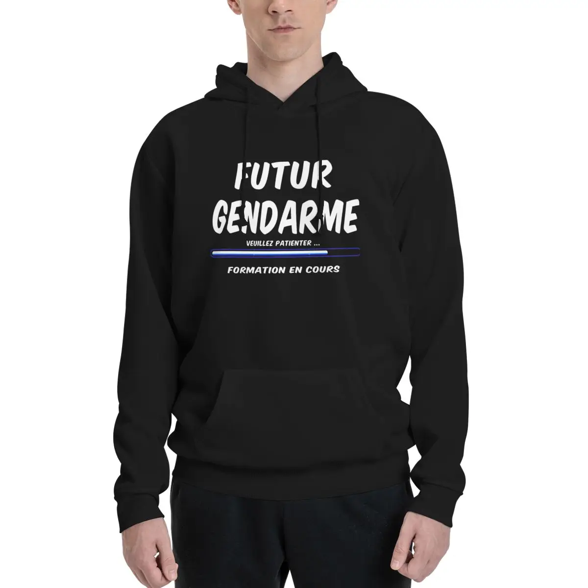 Gendarme Gendarmerie Couples Plus Velvet Hooded Sweater Hot Sale Activity competition sexy Hooded rope pullover High grade