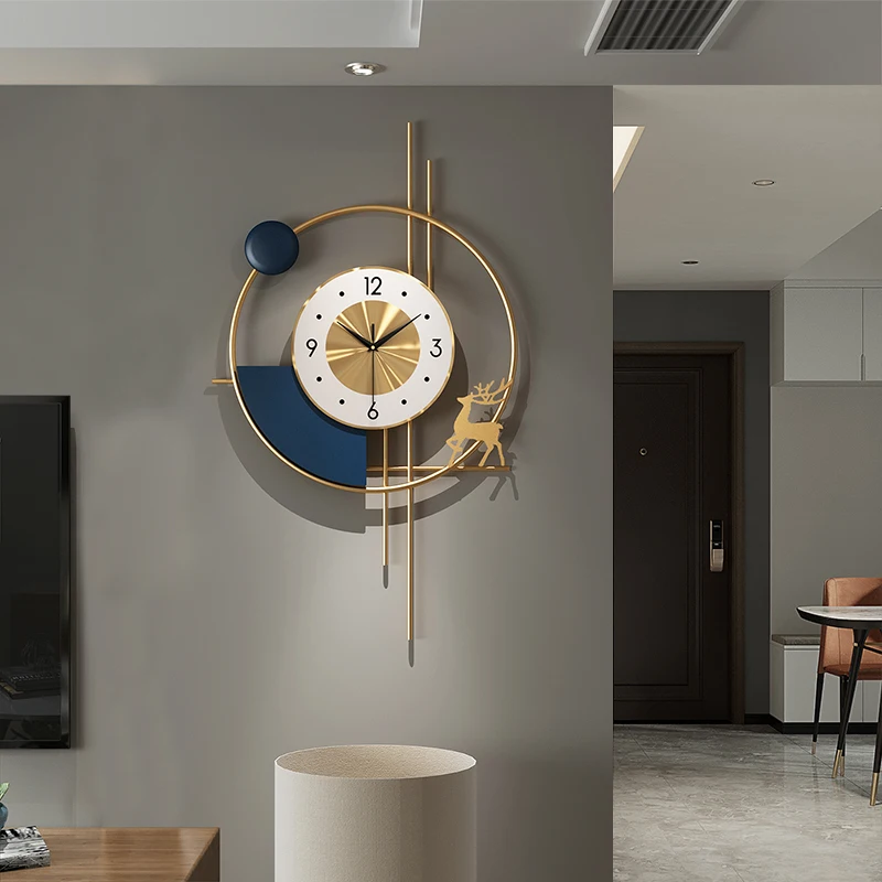 Luxury Metal Wall Clock Modern Living Room Art  Aesthetic Office Bedroom Large Digital Clock Home Design Wall Decoration Items