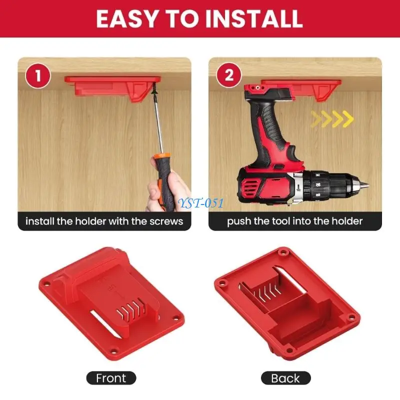 E15A ABS Mounting Base Support With Screws For 18V 4 Hole Tool Secure Storage Garage Workshop Organization Easy To Install