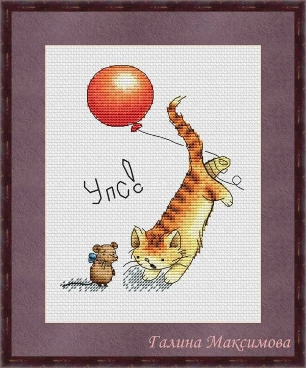 Cat catching Mouse 22-25 Cross Stitch Kit for Needlework Embroidery DIY Self  Handmade Cross Stitch Set cotton aida home fun