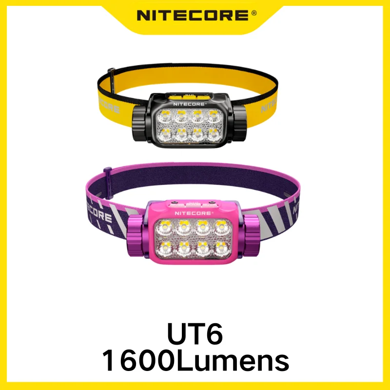 NITECORE UT6 Trail Running Headlamp 1600 Lumens Warm Neutral White Light Outdoor Headlight for 100 Miles with 4000mAh Battery