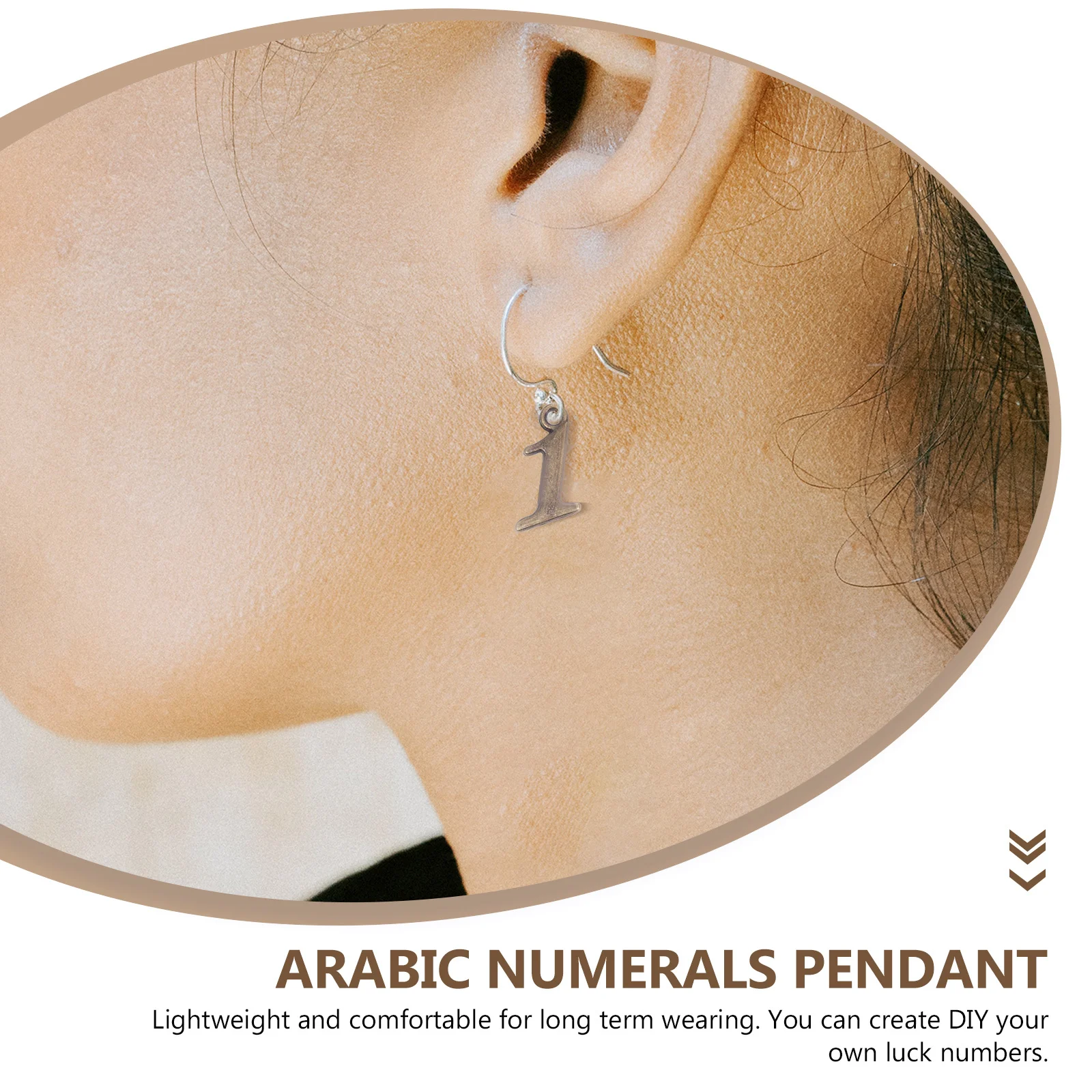 

50Pcs DIY Jewelry Number Charms Alloy Metal Pendants Arabic Numerals 0-9 for Bracelets Earrings Keychains Craft Making