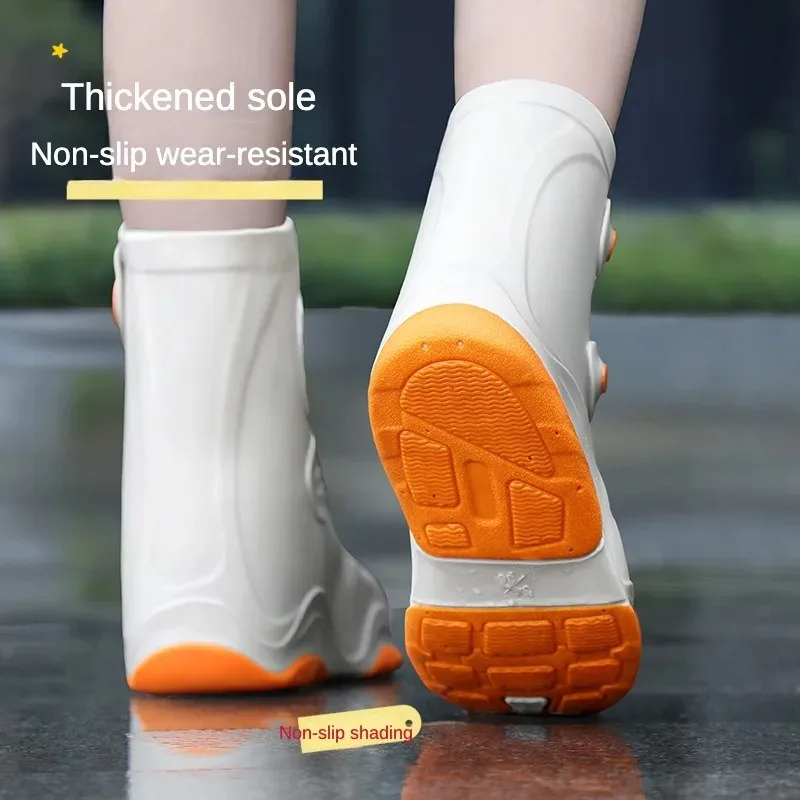 Rain Boots Women\'s Waterproof Shoe Cover Silicone Outdoor Wear Rainy Day Non-Slip Thickening and Wear-Resistant Children\'s Boots