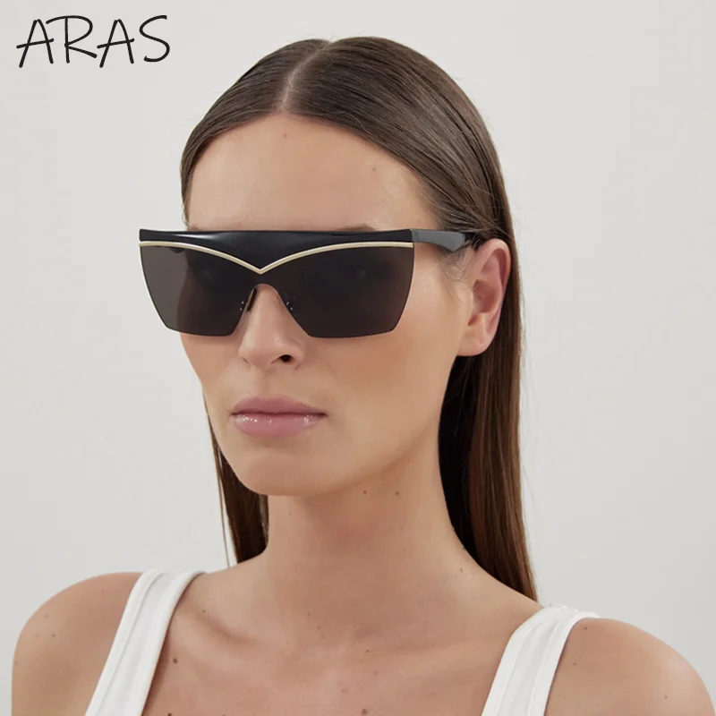

Oversized Square Mask Shield Sunglasses Women Big Frame 2024 Luxury Brand Designer Sun Glasses Men Retro Eyewear Goggles UV400