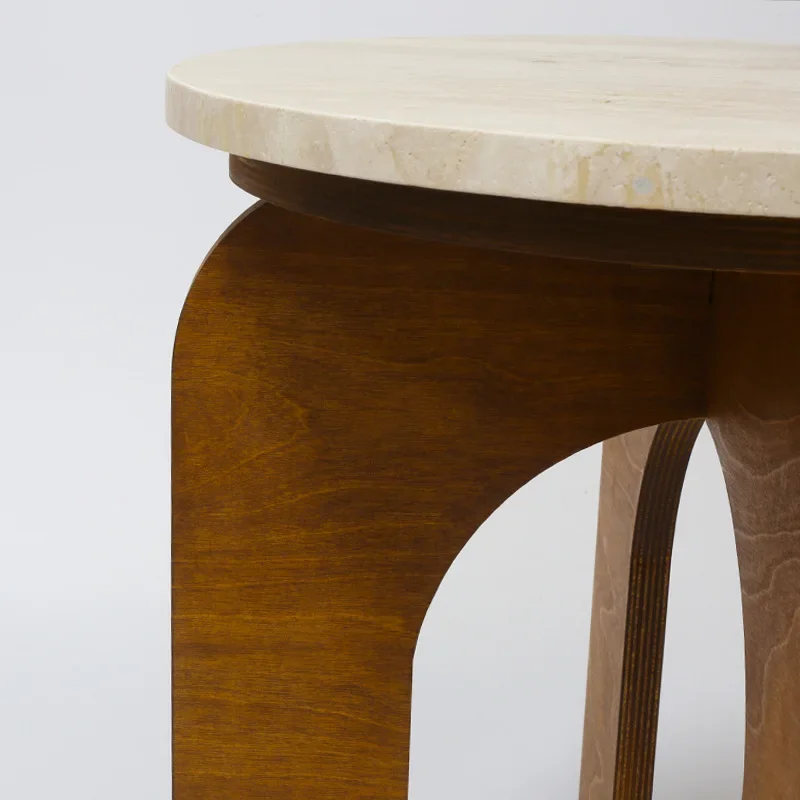 Moderno, natural, travertino, mesa de centro, hogar, salón, sofá, minimalista, madera maciza