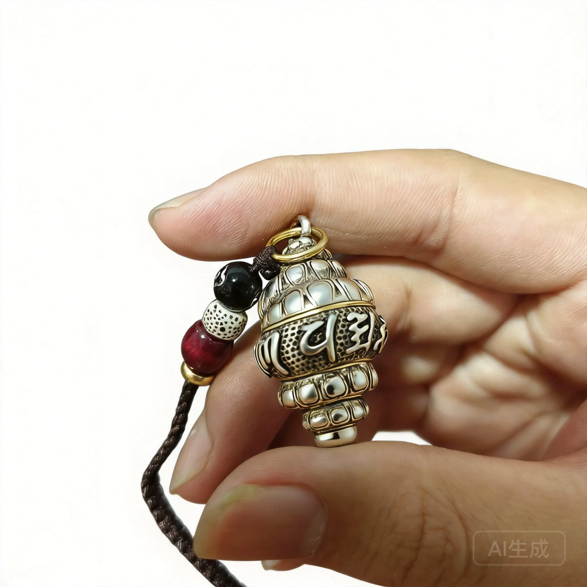 Tibetan Retro Style Handmade Eight Auspicious Conch Pendant Chinese Style Lucky Blessing Wealth Attracting Good Fortune Transfer