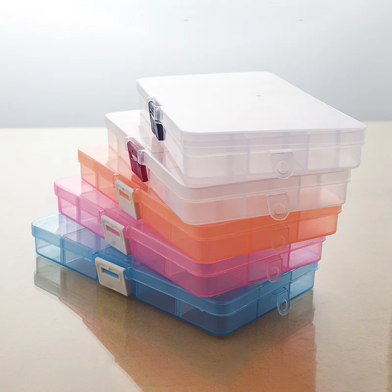 15 Grids Combined Transparent Desktop Organizer Box Plastic Desk Storage Box Classification Box School Office Stationery