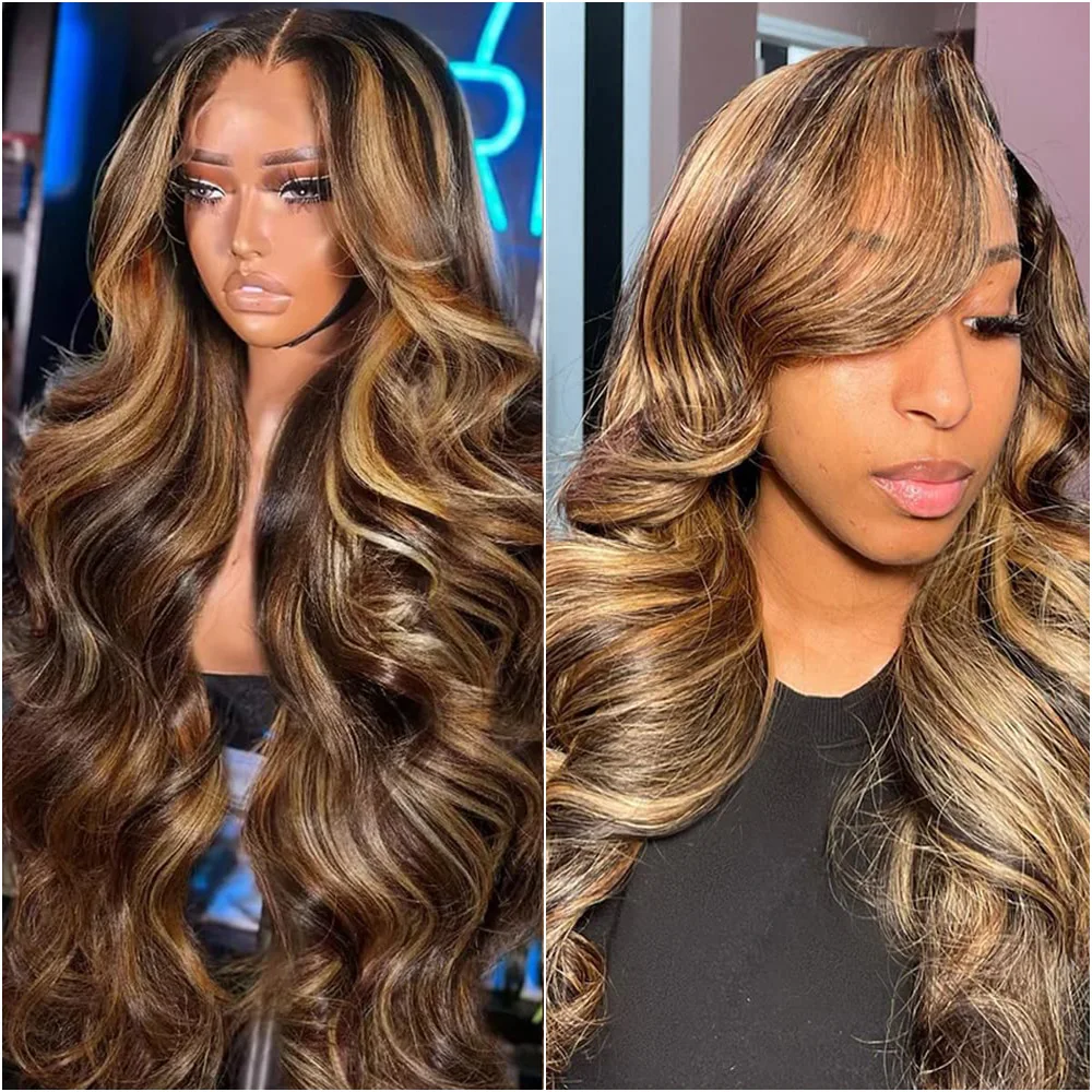 

Парик Body Wave Highlight 13x6 HD Lace Frontal, 200% плотность, медово-русый, 13x4, с прозрачной кружевной основой, из натуральных бразильских волос