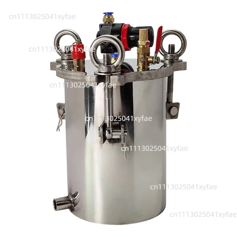 Stainless Steel Side Discharge Dispenser Pressure Tank 5L Fluid Dispensing Bucket with Safety Regulating Valve Max Pressure 8Bar