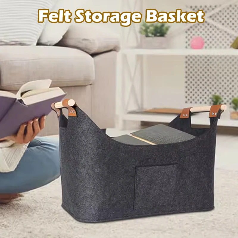 

Большая корзина для хранения дров — складная сверхпрочная фетровая деревянная переноска с усиленными ручками, водостойкая складная конструкция