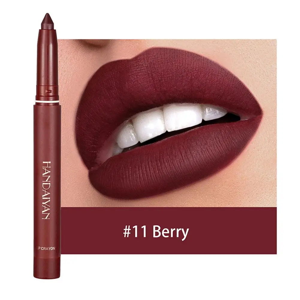 Handaiyan Non-Fading Matte Lipstick Pen, Modificar Lip, Dual Gloss para Waterproof Shape Lip Liner, Use W0A0