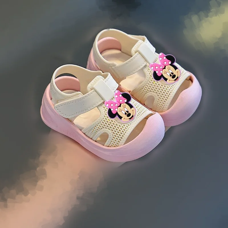 

Детские нескользящие износостойкие сандалии Stitch для малышей на весну-лето, милые пляжные туфли для мальчиков и девочек, тапочки с Микки Маусом и Минни