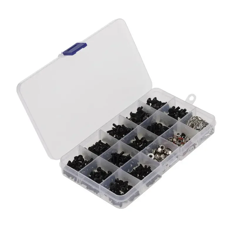 500PCS RC Car M3 M4 Metal Screws Nuts Box for 1/10 RC Crawler Car Axial SCX10 90046 Traxxas Trx4 Redcat Mst HSP