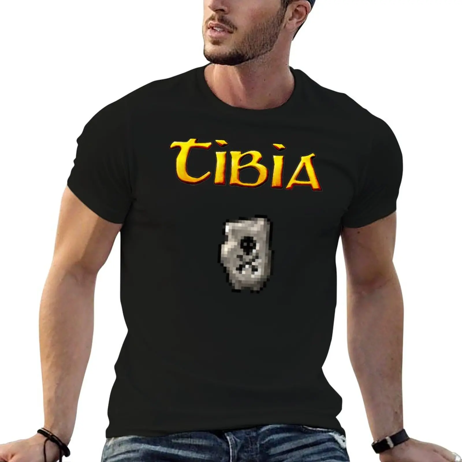 

Tibia MMORPG Sudden Death Rune SD T-Shirt graphic t shirt vintage customs for a boy vintage anime shirt Short sleeve tee men