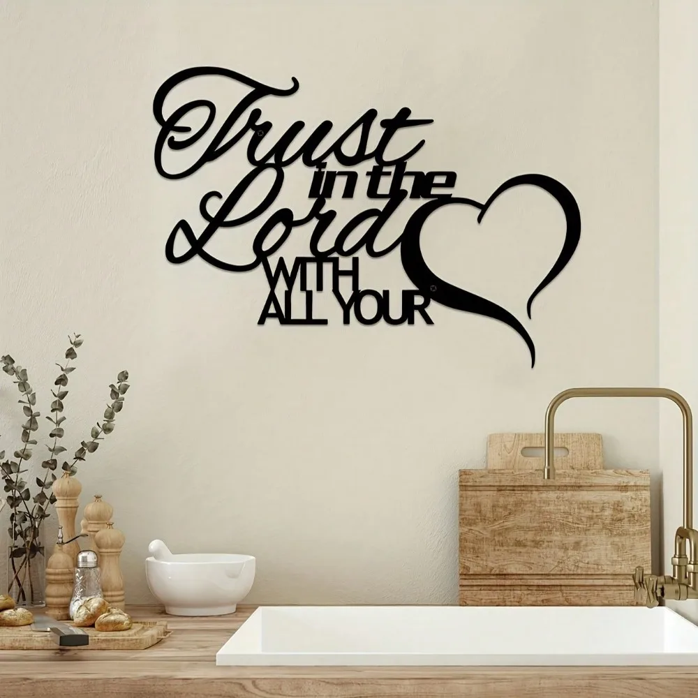 CIFBUY Metal Wall Art Trust in the Lord Iron Sculpture Faith Love Living Room Decor Hanging Gift