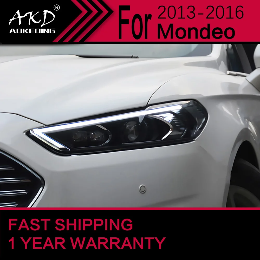 

Автомобильные фары для Ford Mondeo, светодиодные фары 2013-2016, фары Drl, линзы проектора, автомобильные аксессуары