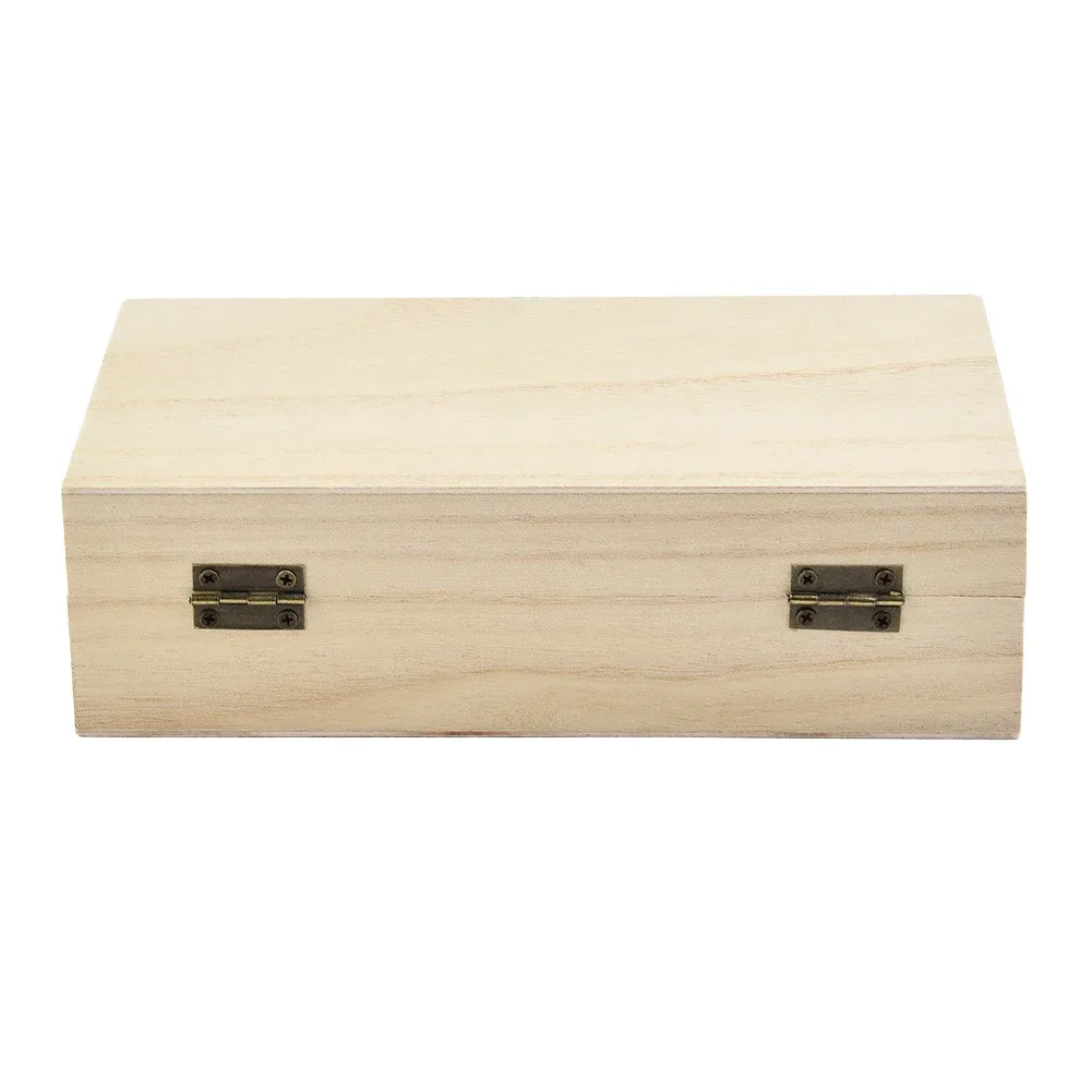 Wooden Storage Box Flip Top Gift Health Metal Buckle Natural/Light/Dark Rectangular Retro Style 1PCS 20*10*6cm