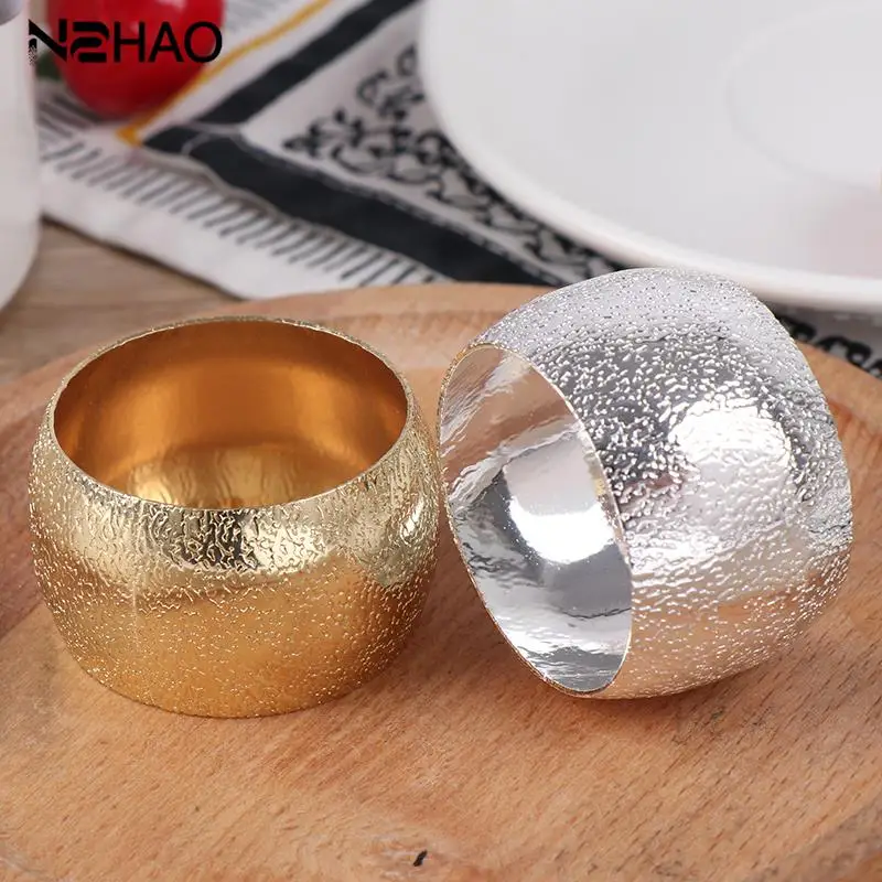 Gold Silver Color Cloth Napkin Ring Gold And Silver Napkin Ring Wedding Decoration Napkin Rings For Weddings