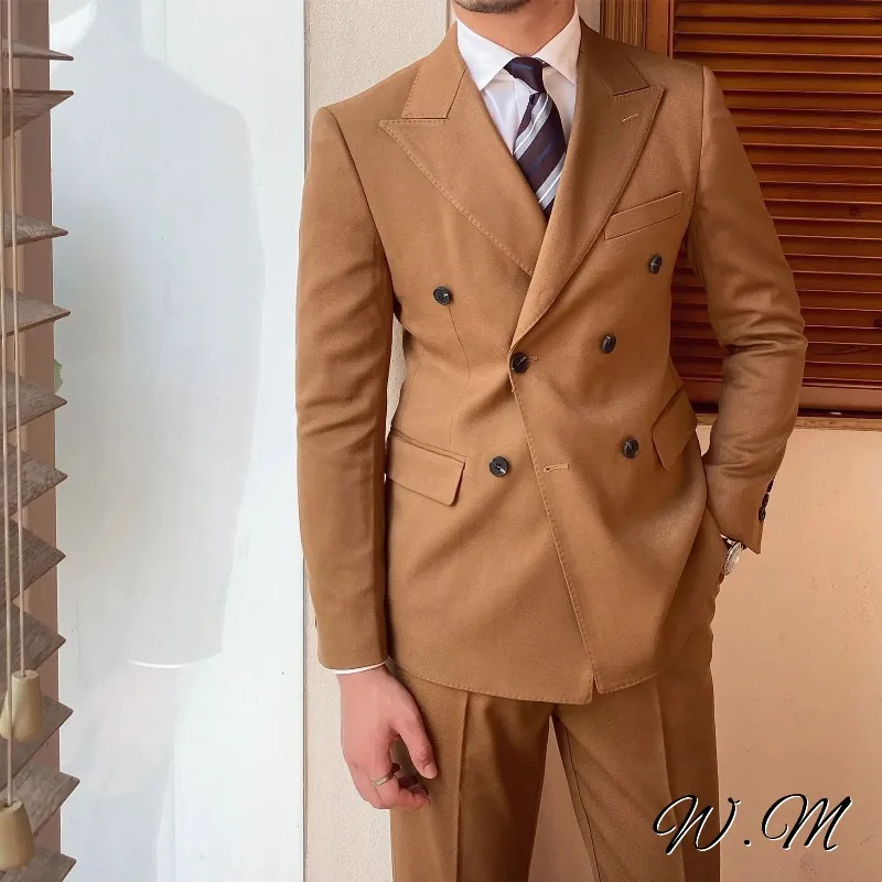 

Men Suit Business Retro Brown Suit Retro Brown Men Suit Business Casual Dress