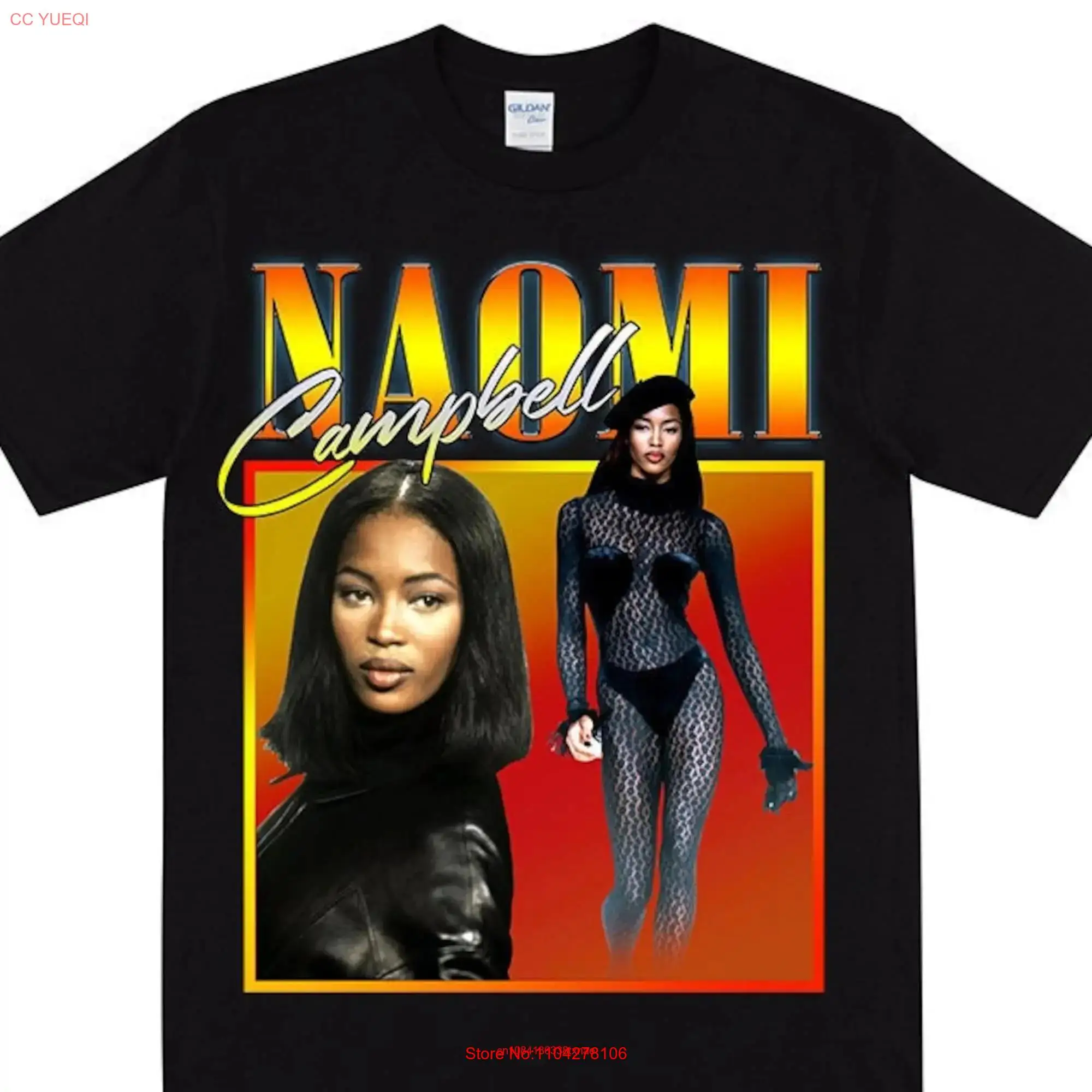 NAOMI CAMPBELL Homage T shirt Vintage Women's Clothing I Love Retro 90s of long or short sleeves